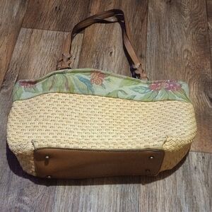 Floral Woven Tote Bag